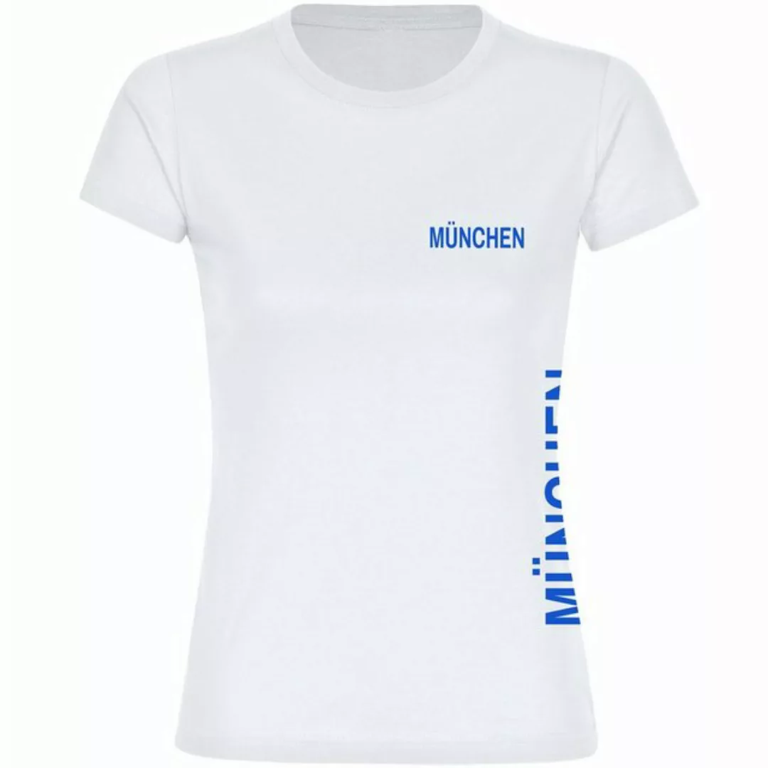 multifanshop T-Shirt Damen München blau - Brust & Seite - Frauen günstig online kaufen