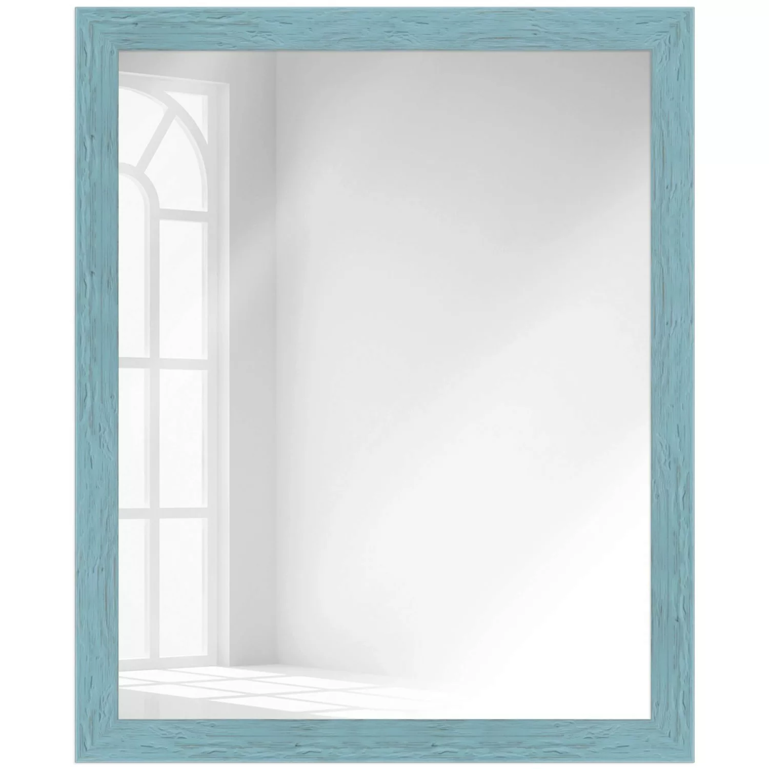 WANDStyle Wandspiegel H750 aus Massivholz in Blau 45 x 55 cm im Stil Landha günstig online kaufen