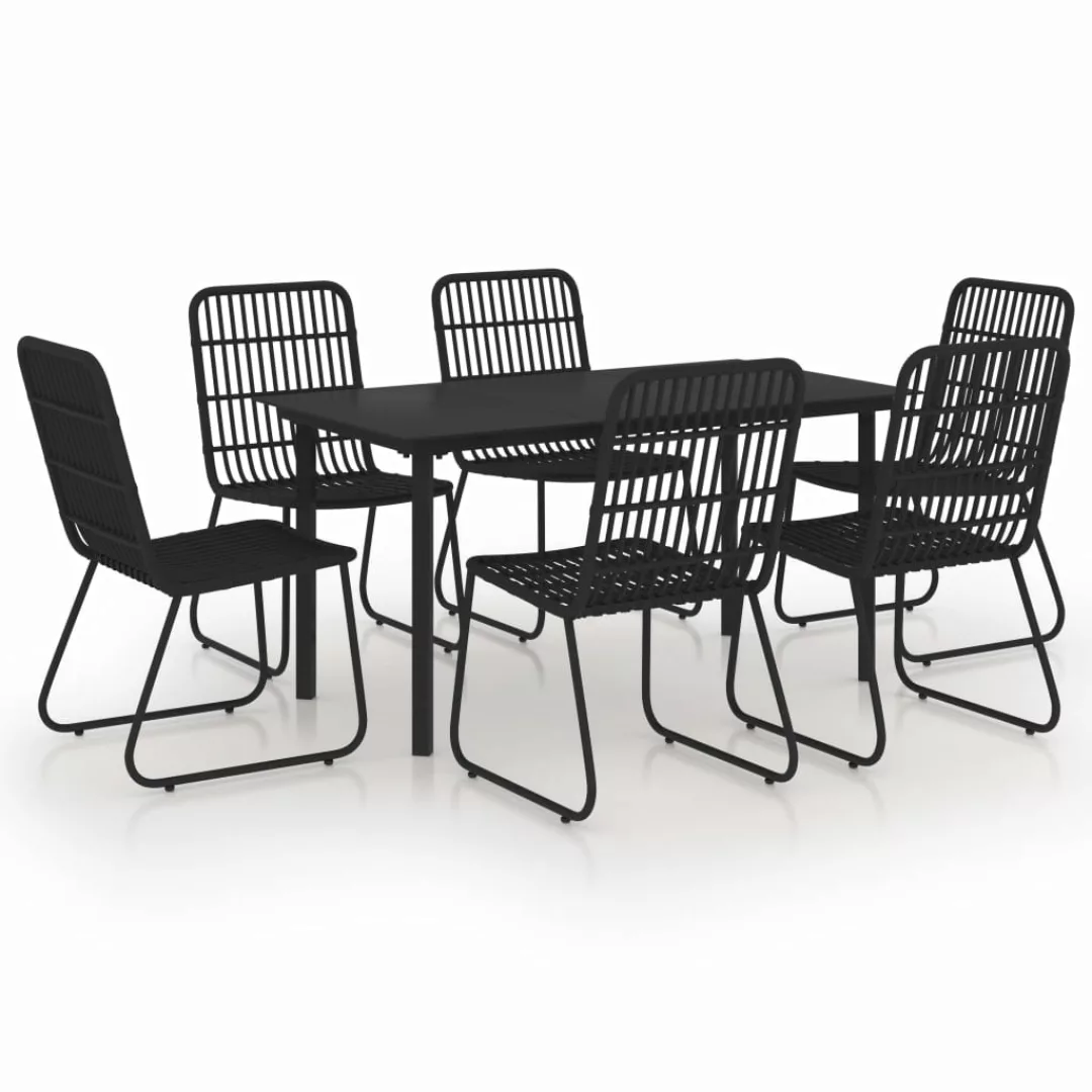 7-tlg. Garten-essgruppe Poly Rattan Und Glas günstig online kaufen