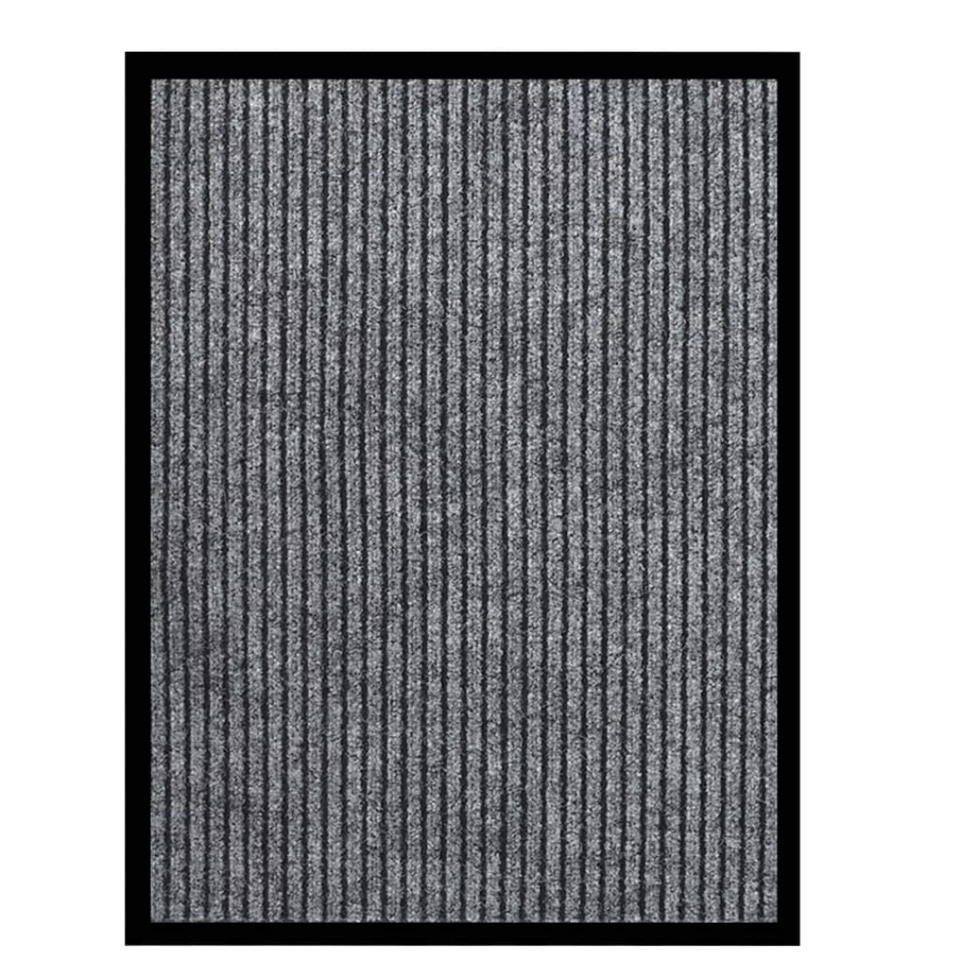 Fußmatte Gestreift Grau 60x80 Cm günstig online kaufen