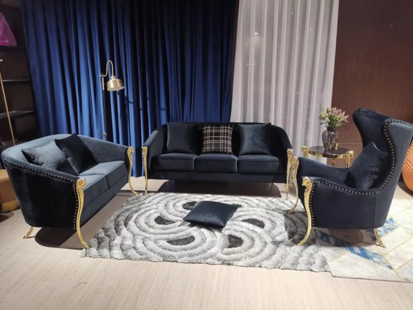 JVmoebel 3-Sitzer, Design 3 Sitzer Relax Sofas Club Lounge Sofa Textil Pols günstig online kaufen