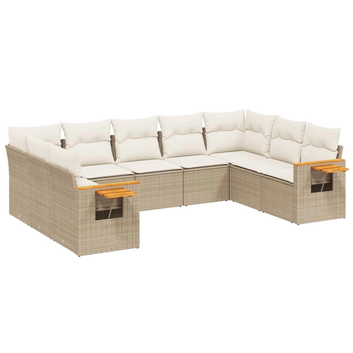 vidaXL 9-tlg Garten-Sofagarnitur mit Kissen Beige Poly Rattan Modell 119 günstig online kaufen