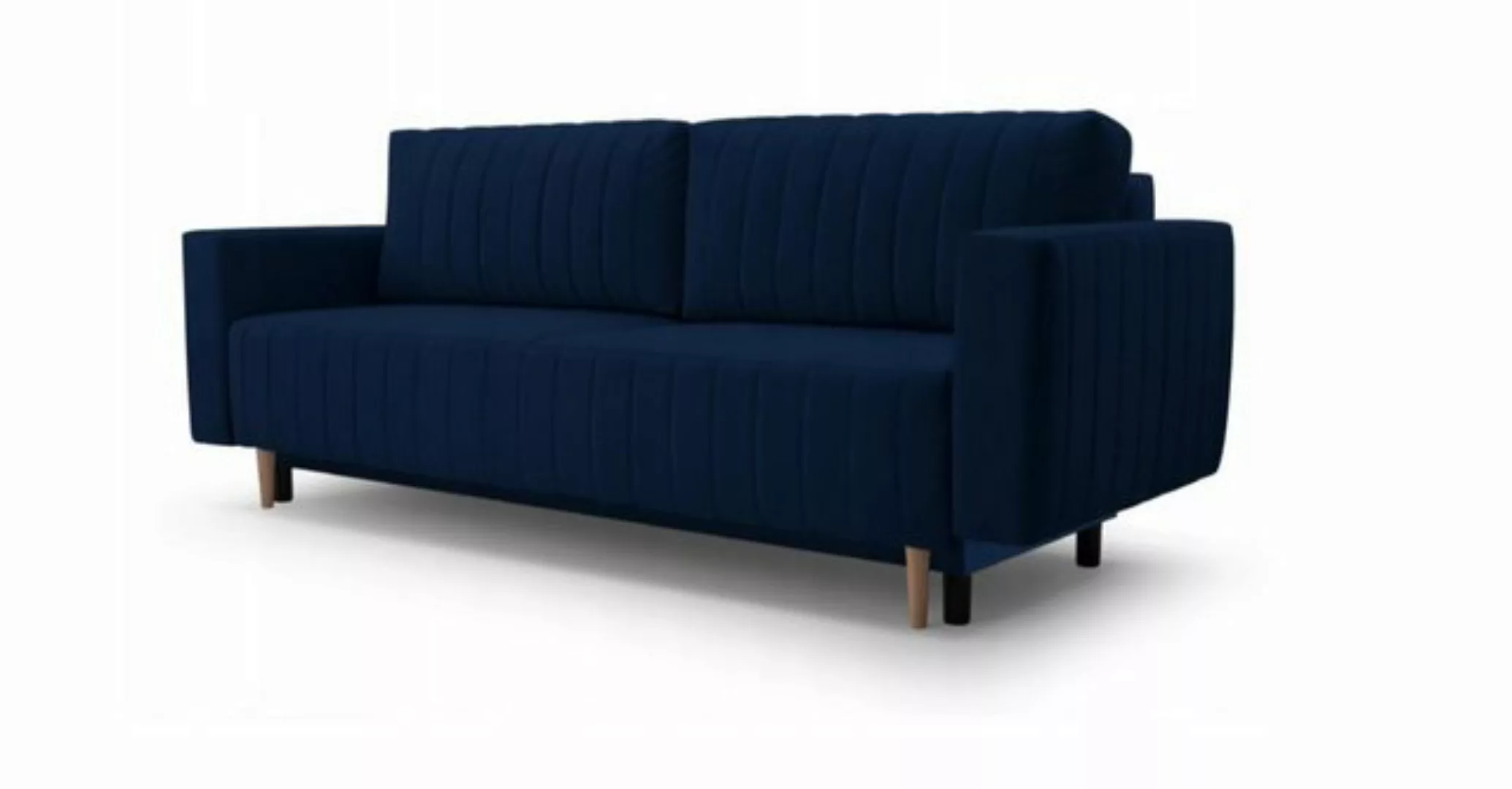 Beautysofa 3-Sitzer RAVI, 225 cm Veloursstoff Polstersofa, mit Bettfunktion günstig online kaufen