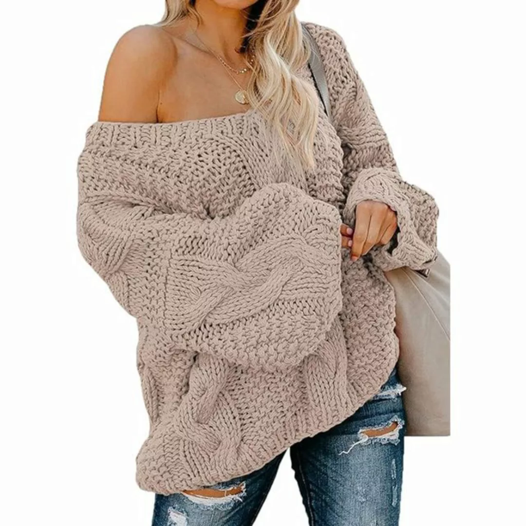 Juoungle Strickpullover Damen Pullover elegant Strickpullover Damen Grobstr günstig online kaufen