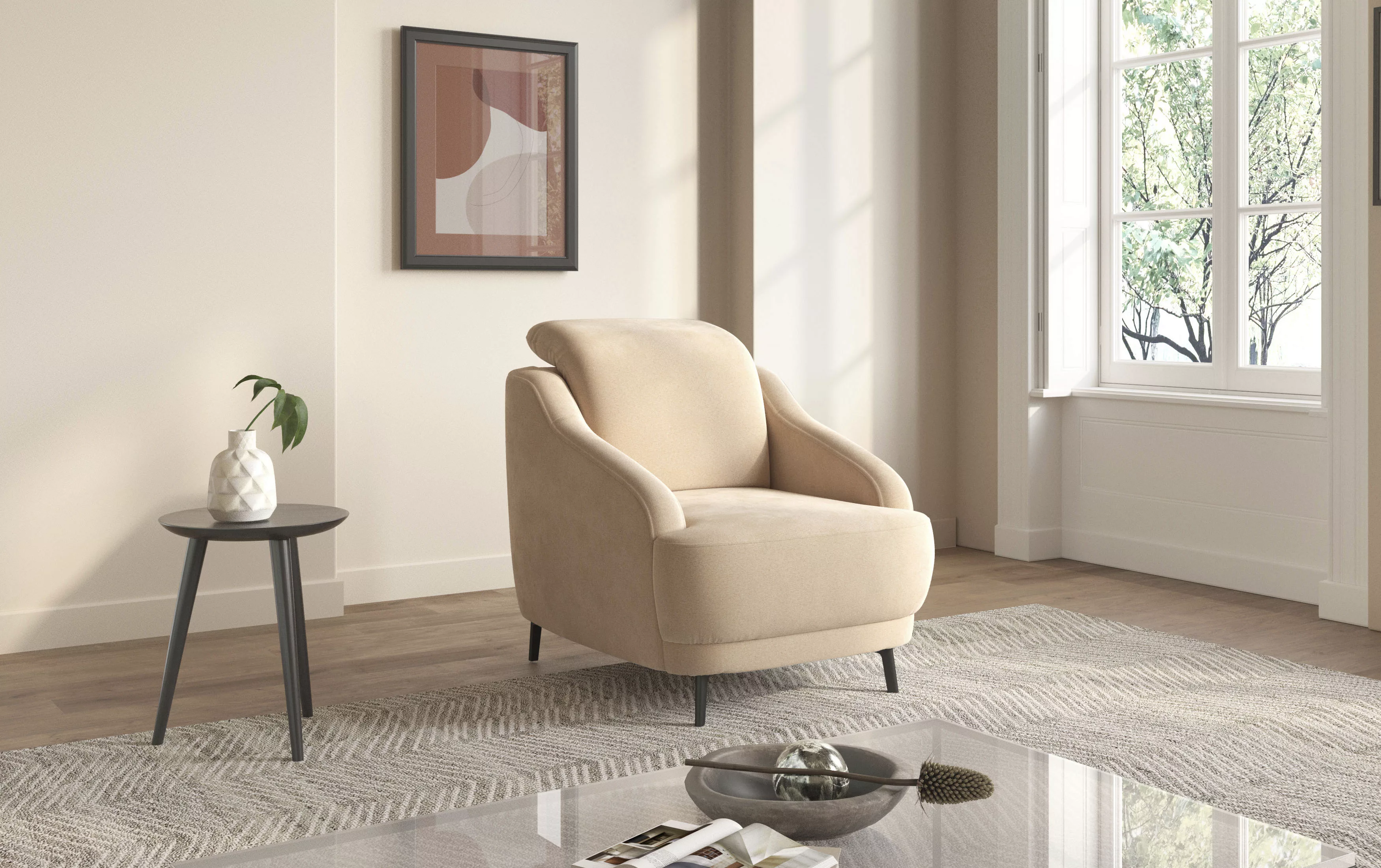 sit&more Sessel "Blues", (1 St.), mit Metallfüßen, schwarz-matt günstig online kaufen