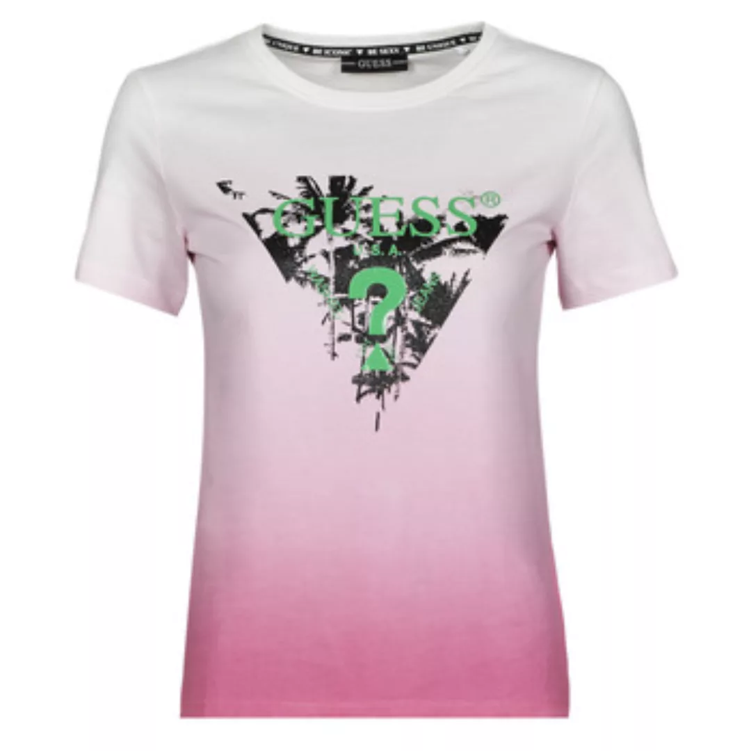 Guess Palms Kurzärmeliges T-shirt S Green Deep Dye günstig online kaufen