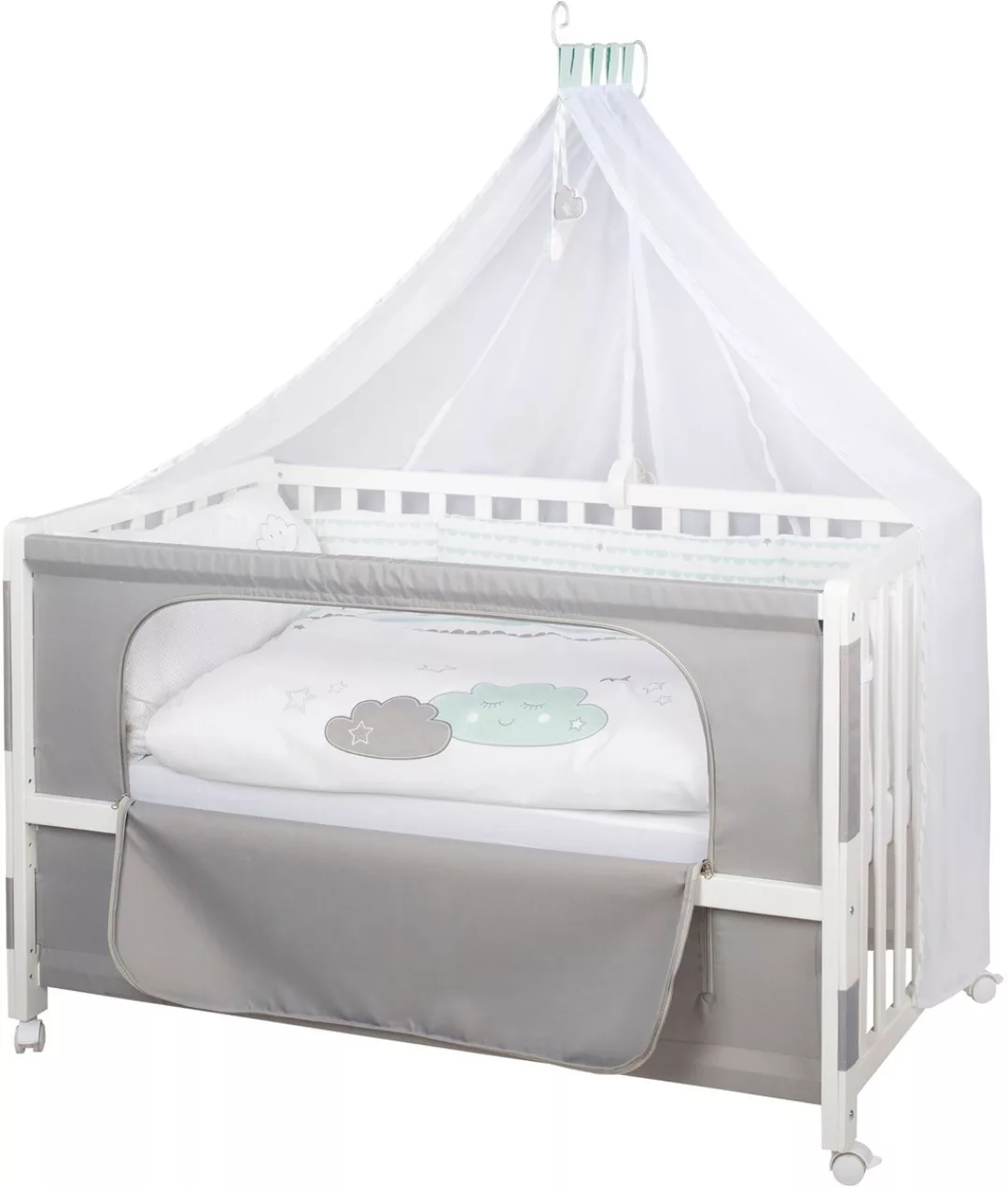 roba® Babybett »Room Bed - Dekor Happy Cloud«, als Beistell-, Kinder- und J günstig online kaufen