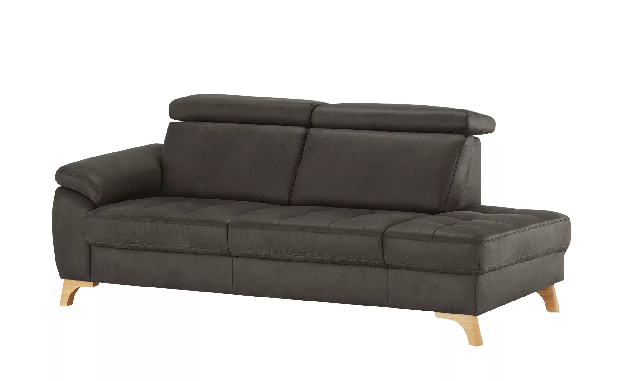 meinSofa Recamiere aus Mikrofaser Chloe ¦ grau ¦ Maße (cm): B: 221 H: 87 T: günstig online kaufen