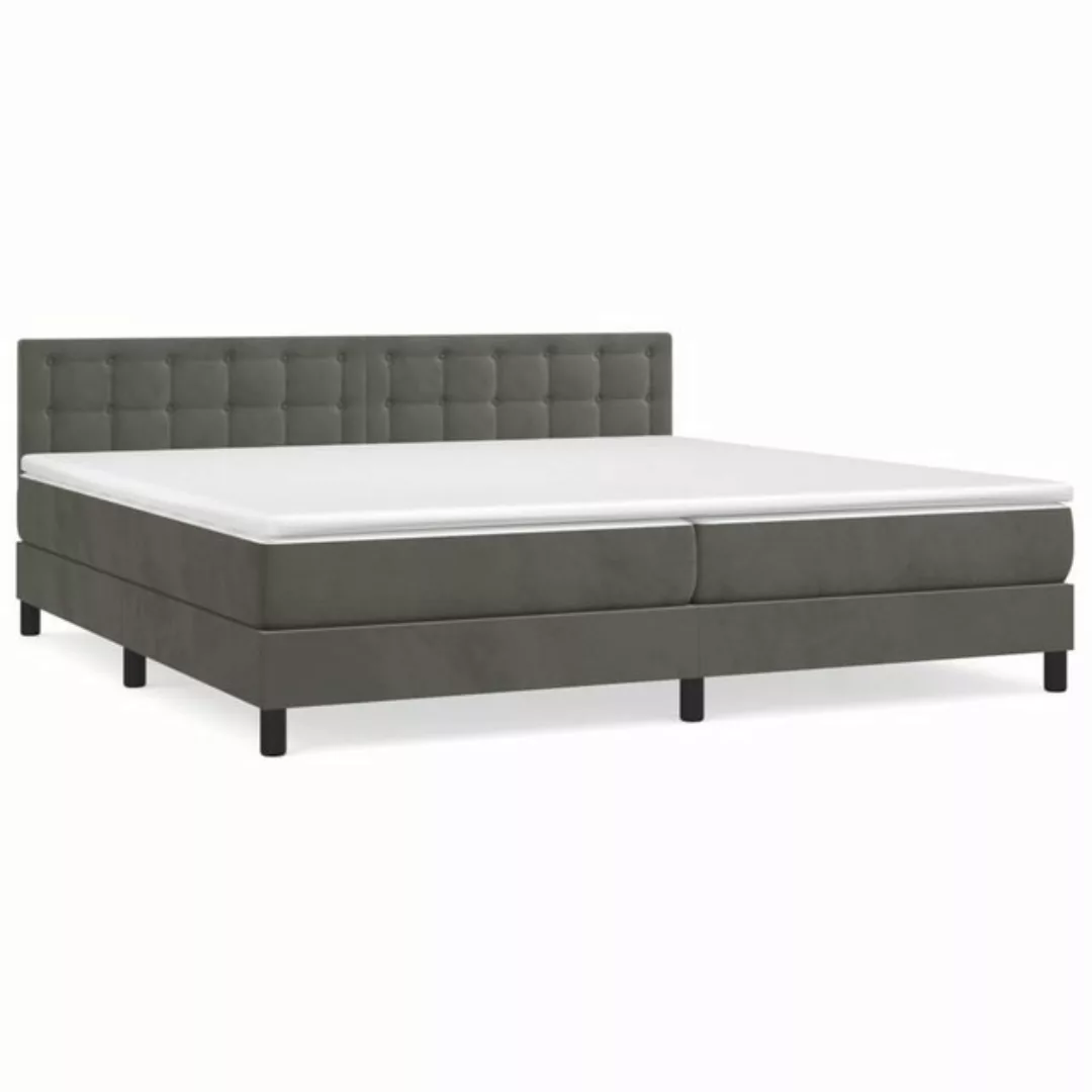 furnicato Bett Boxspringbett mit Matratze Dunkelgrau 200x200 cm Samt günstig online kaufen