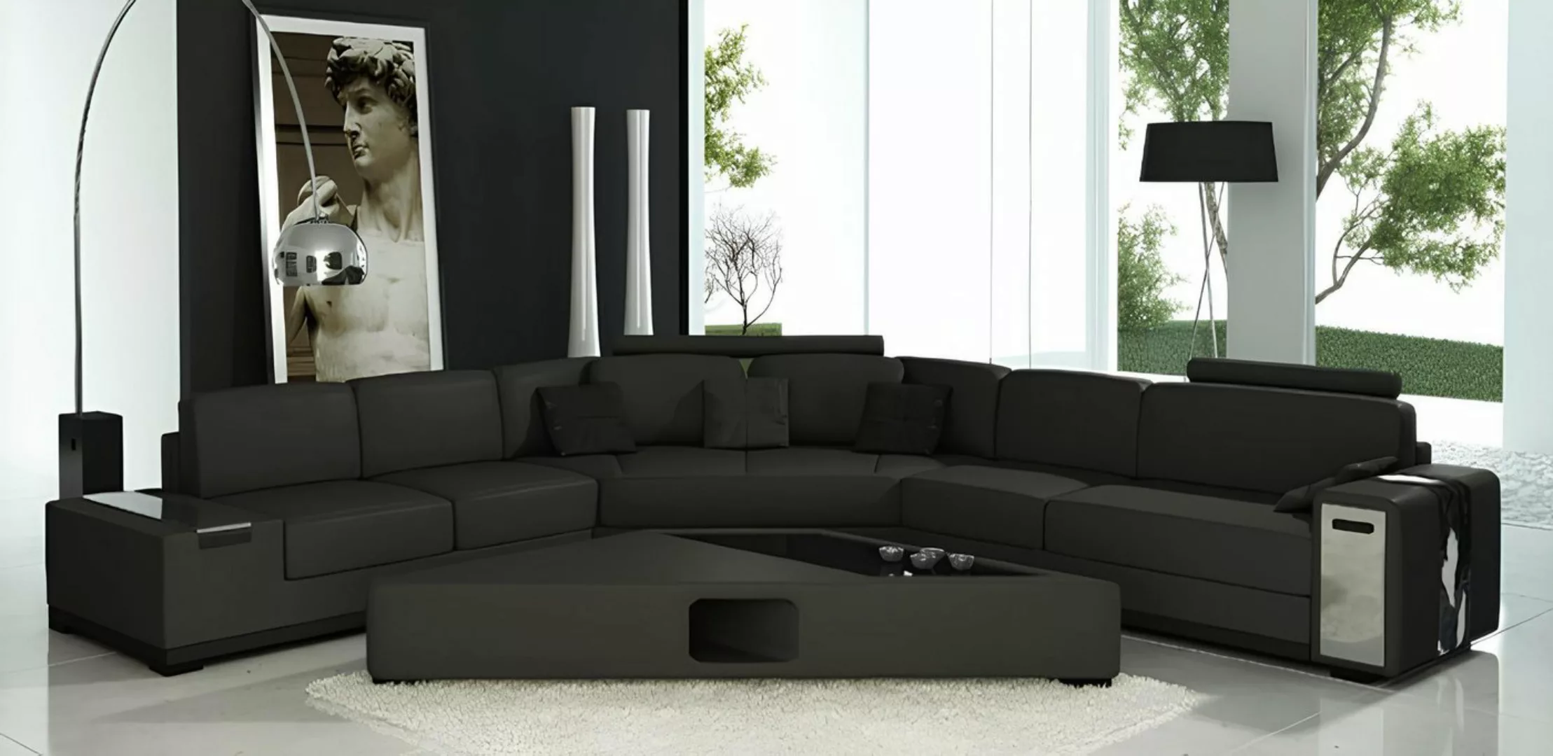 Xlmoebel Ecksofa Ledersofa Ecksofa Couch Polster Designer Eckgarnitur Wohnl günstig online kaufen