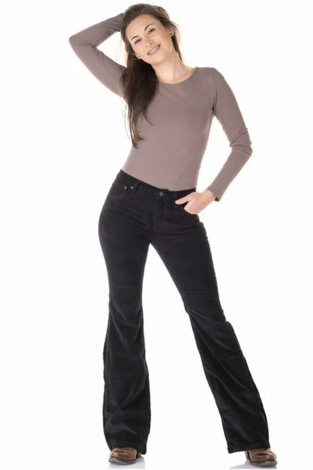 Comycom Cordhose Damen Bootcut schwarz günstig online kaufen