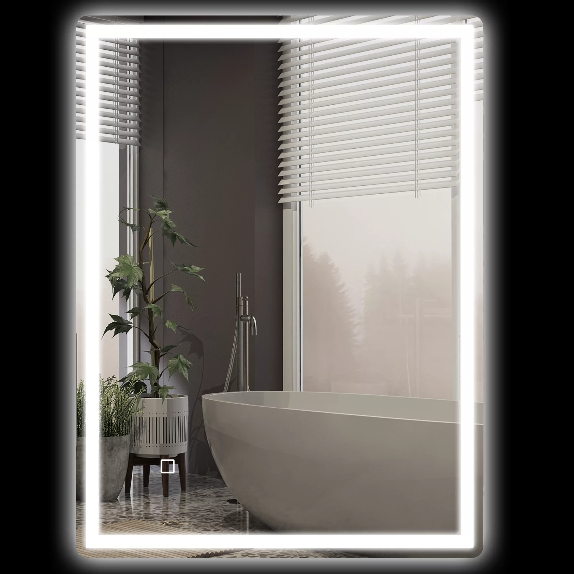 HOMCOM Dimmbarer Lichtspiegel Badezimmerspiegel 80x60cm mit Memory-Funktion günstig online kaufen