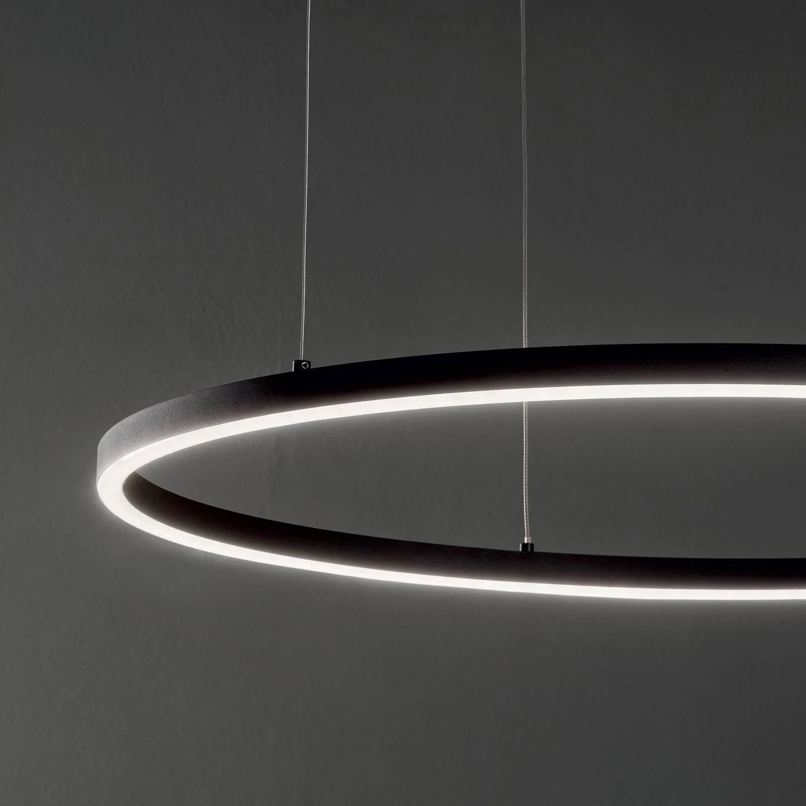 Ideal Lux LED-Hängelampe Oracle Slim Ø 50 cm schwarz 3.000 K günstig online kaufen