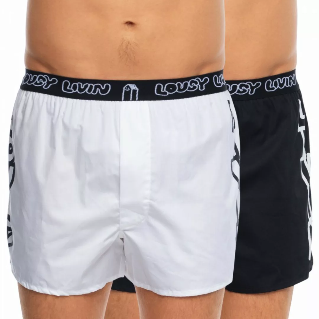 Lousy Livin 2-er Set Boxershorts Weiß & Schwarz günstig online kaufen