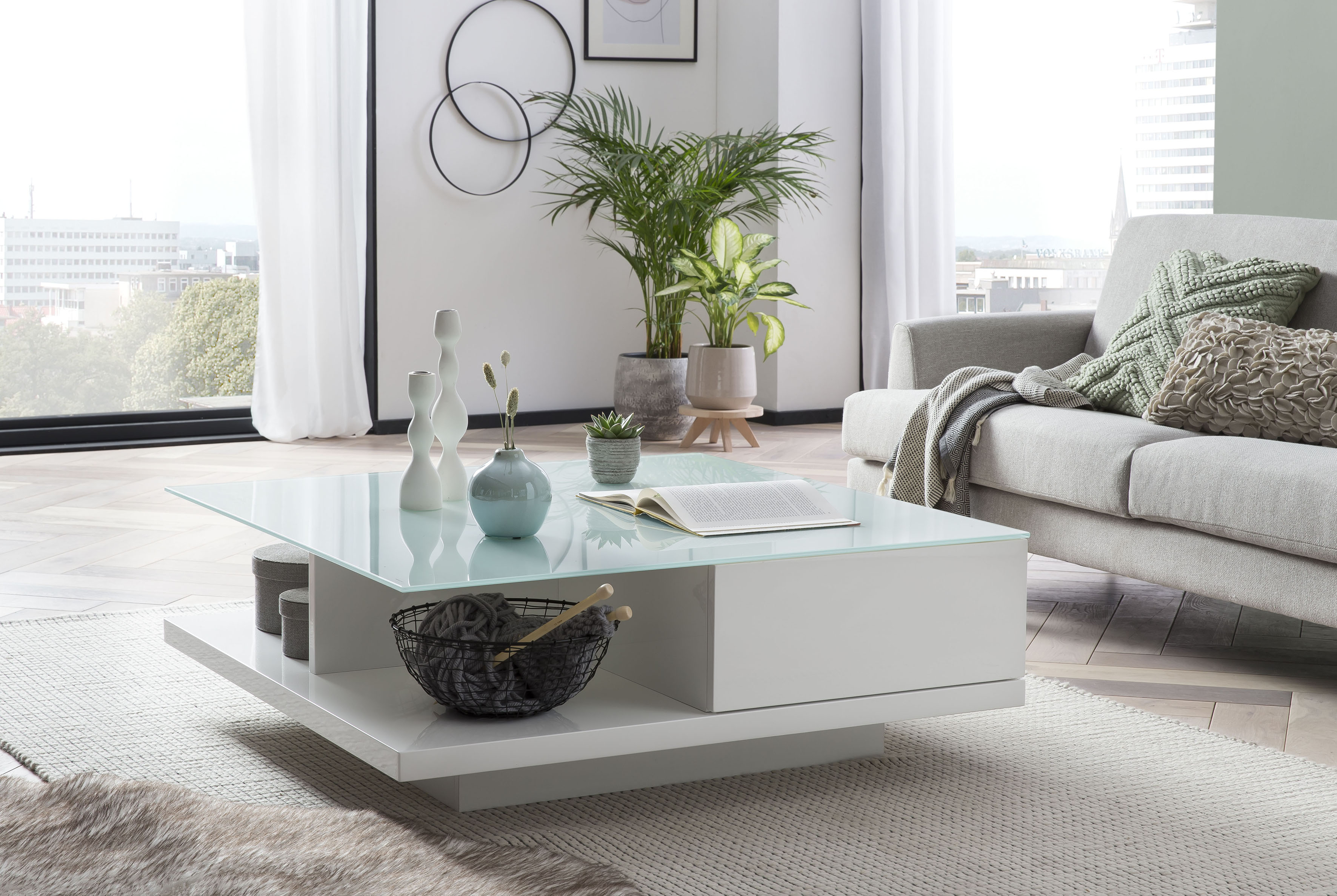 SalesFever Couchtisch, Kristallklare Tischplatte aus gehärtetem Glas günstig online kaufen