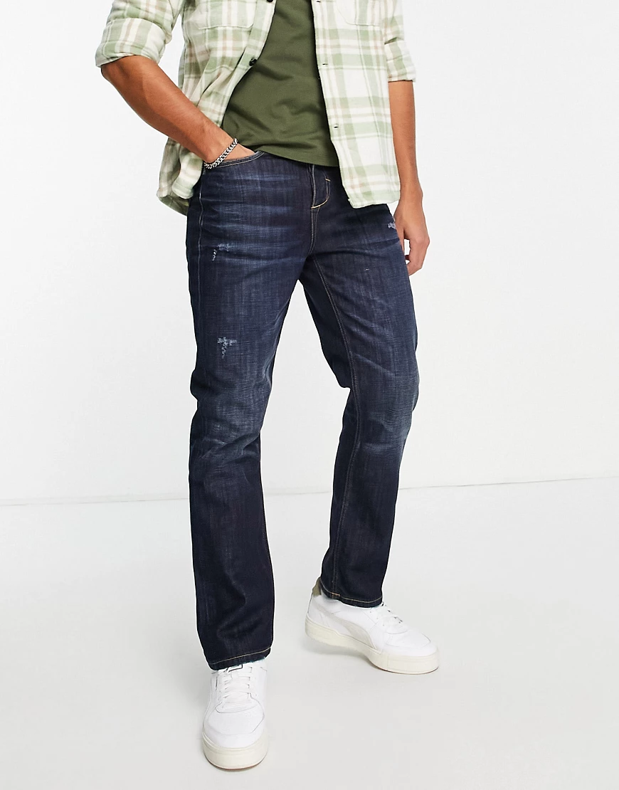 River Island – Straight Jeans in Dunkelblau günstig online kaufen