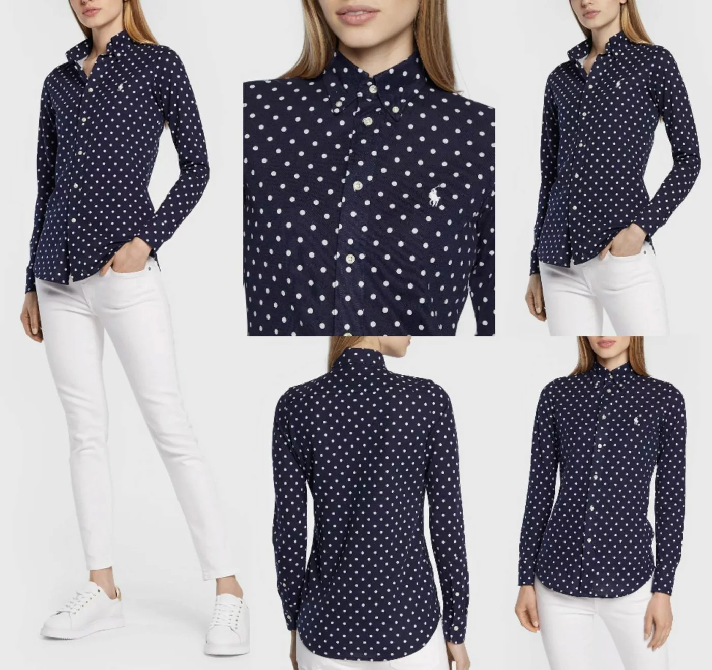 Ralph Lauren T-Shirt POLO RALPH LAUREN Heidi Polka Dot Hemdbluse Bluse Hemd günstig online kaufen