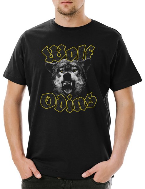 Urban Backwoods Print-Shirt Wolf Odins Herren T-Shirt Geri Freki Thor Odin günstig online kaufen