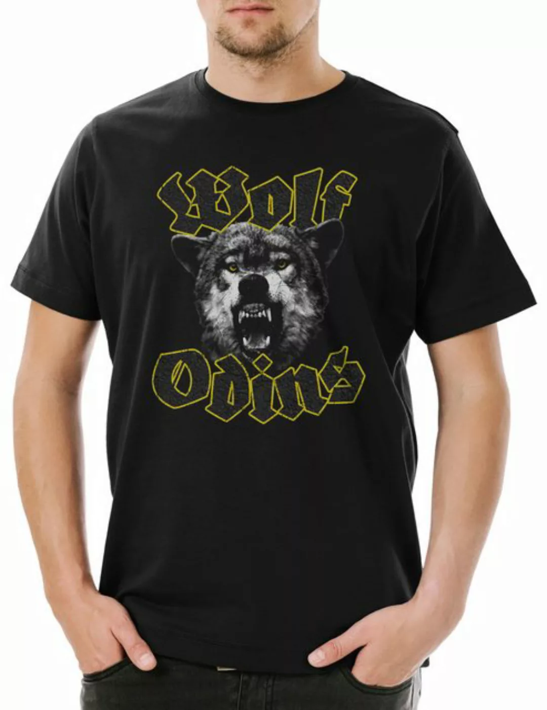 Urban Backwoods Print-Shirt Wolf Odins Herren T-Shirt Geri Freki Thor Odin günstig online kaufen