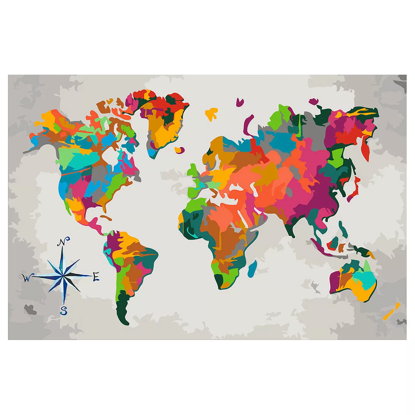 home24 Malen nach Zahlen - Weltkarte Windrose günstig online kaufen