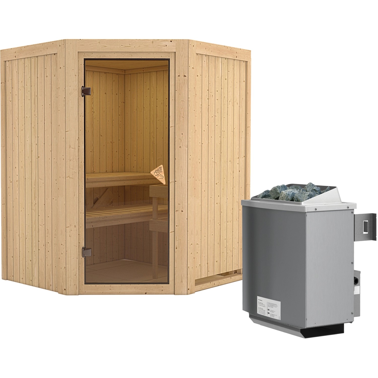 Karibu Sauna-Set Lyra inkl. Ofen 9 kW mit integr. Steuerung günstig online kaufen