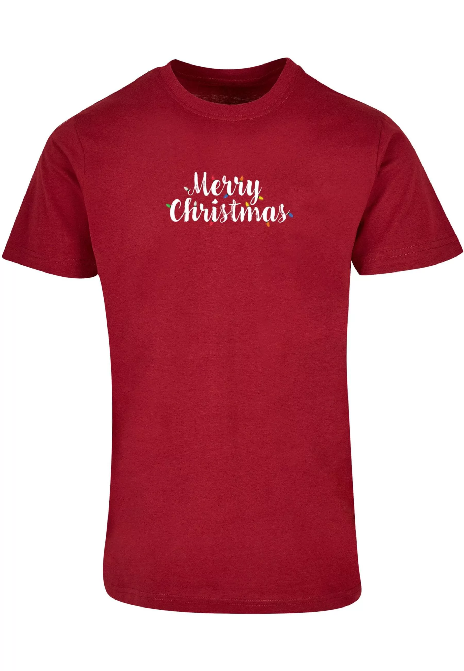 Merchcode T-Shirt "Merchcode Herren Merry Christmas Lights Basic Round Neck günstig online kaufen