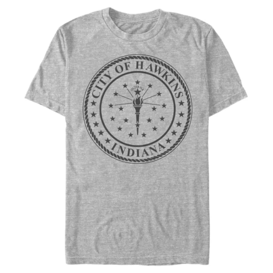 Netflix - Stranger Things - Hawkins City Seal - Männer T-Shirt günstig online kaufen