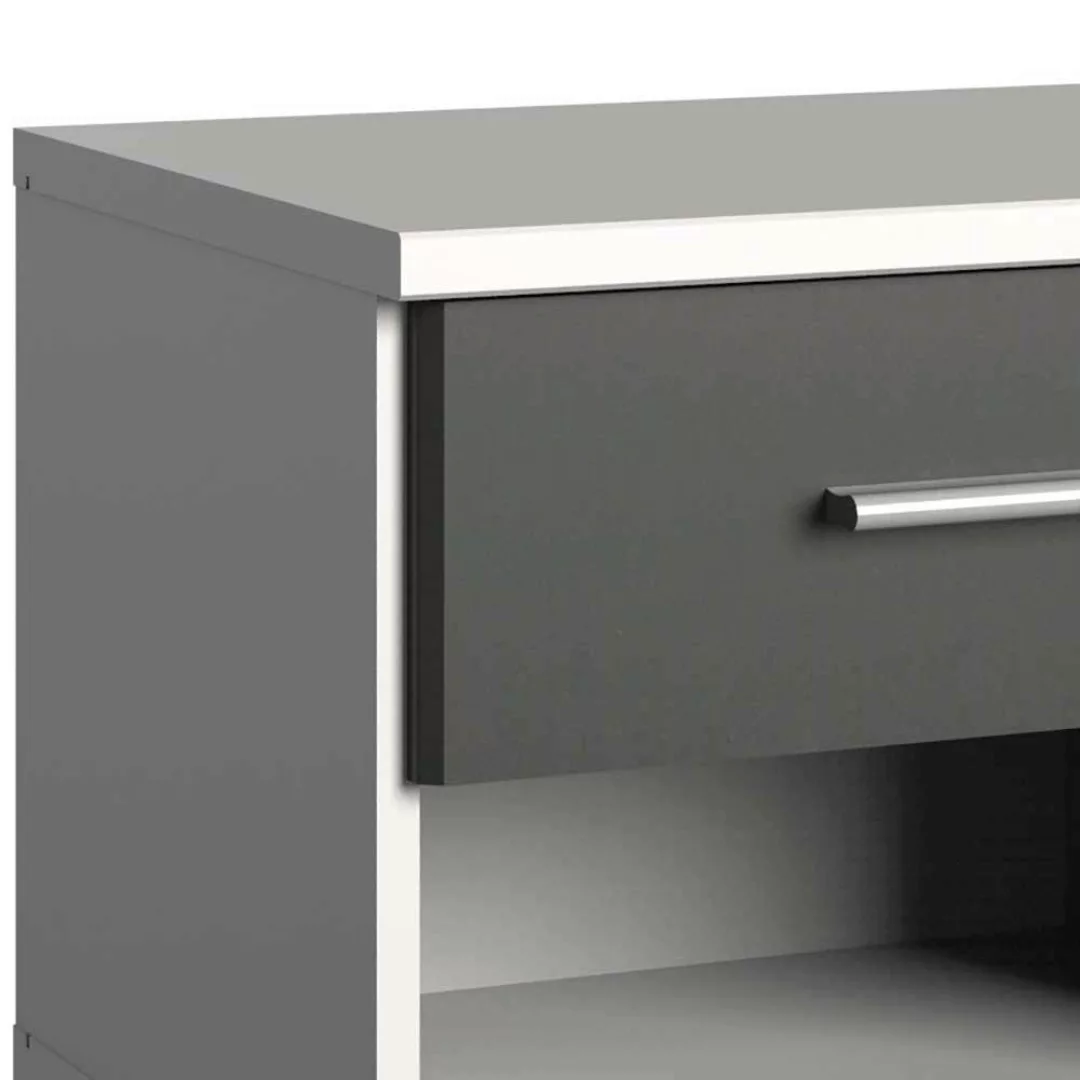Rollcontainer mit einer Schublade in Weiß und Dunkelgrau 46 cm breit günstig online kaufen