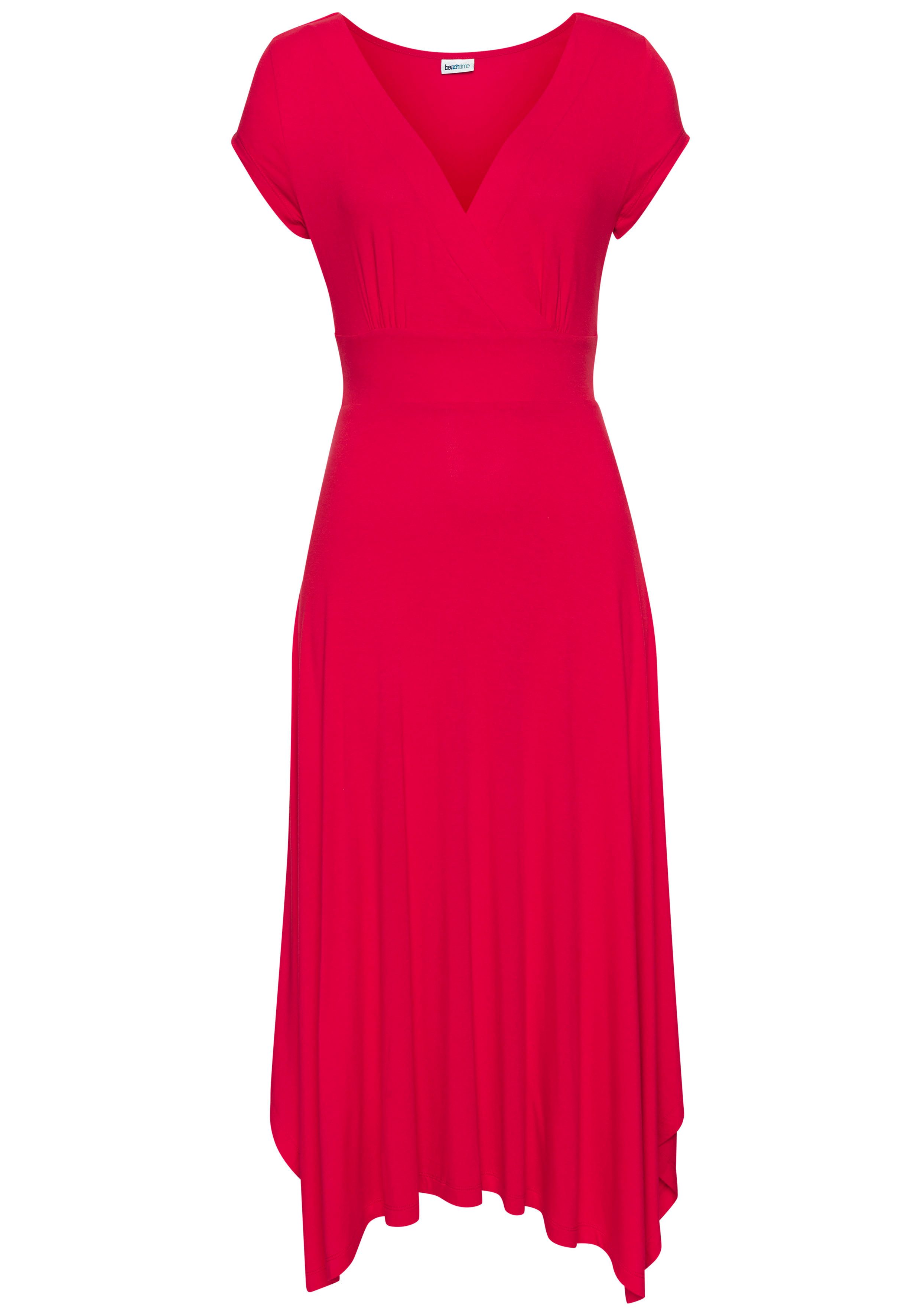Beachtime Sommerkleid, mit Zipfelsaum und Schleife, Jerseykleid, asymmetris günstig online kaufen