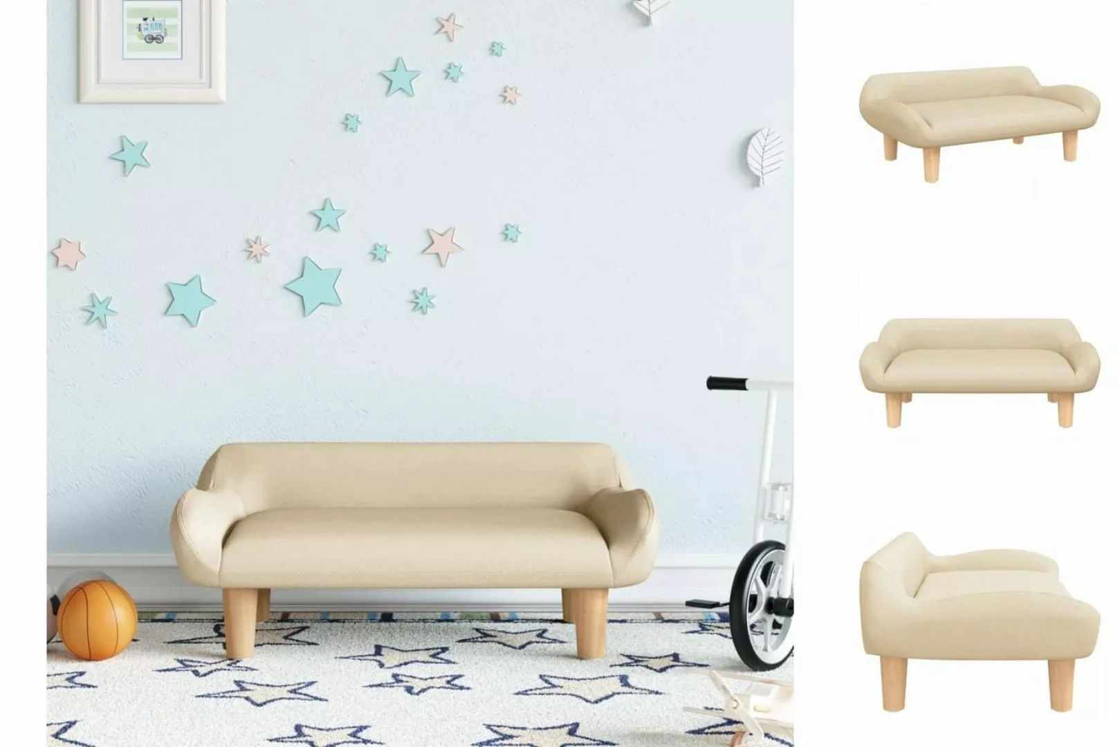 vidaXL Kindersofa Kindersofa Creme 70x40x24 cm Stoff Kindercouch Kindermöbe günstig online kaufen