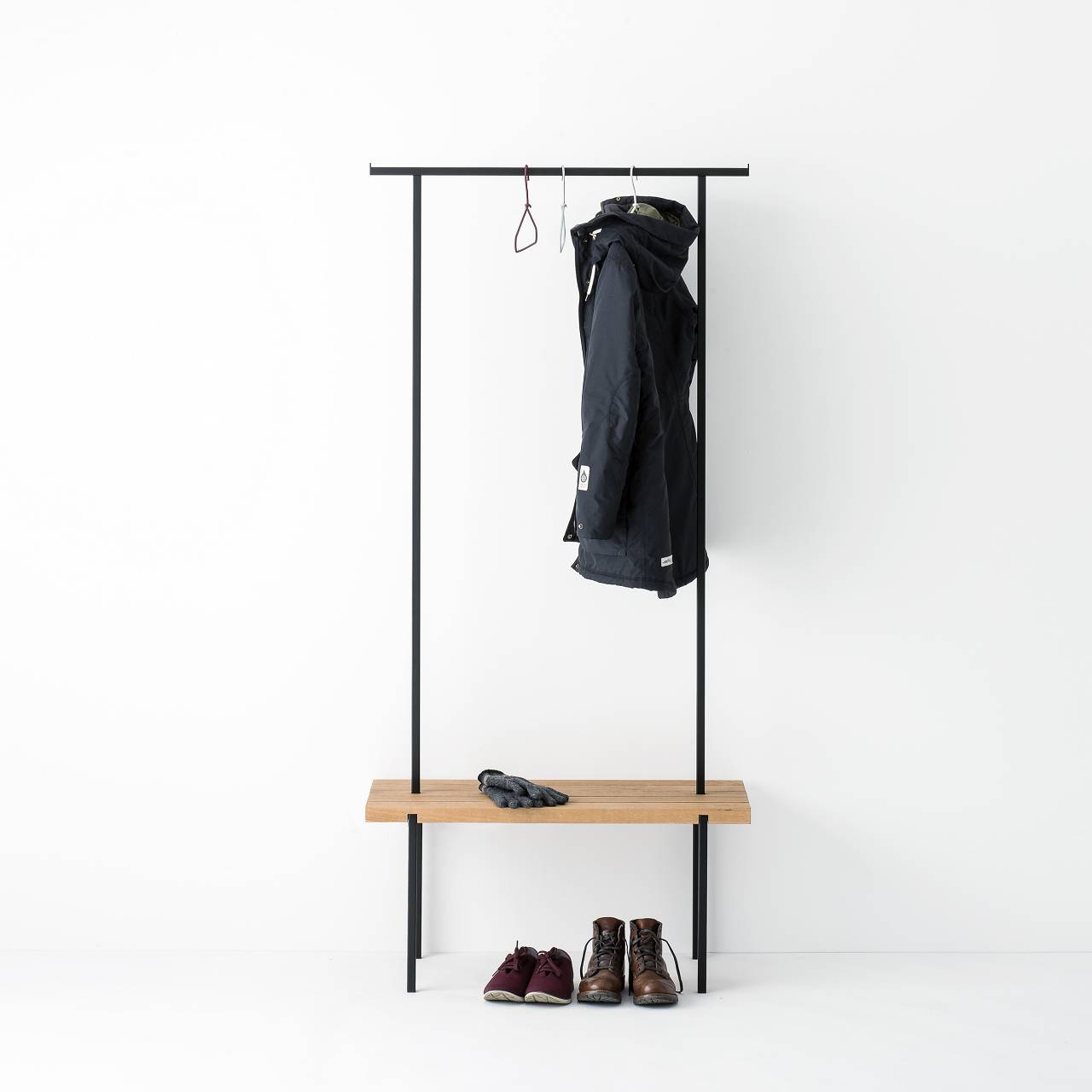 Garderobe Eiche 01 S 90 x 40 x 190 schwarz günstig online kaufen