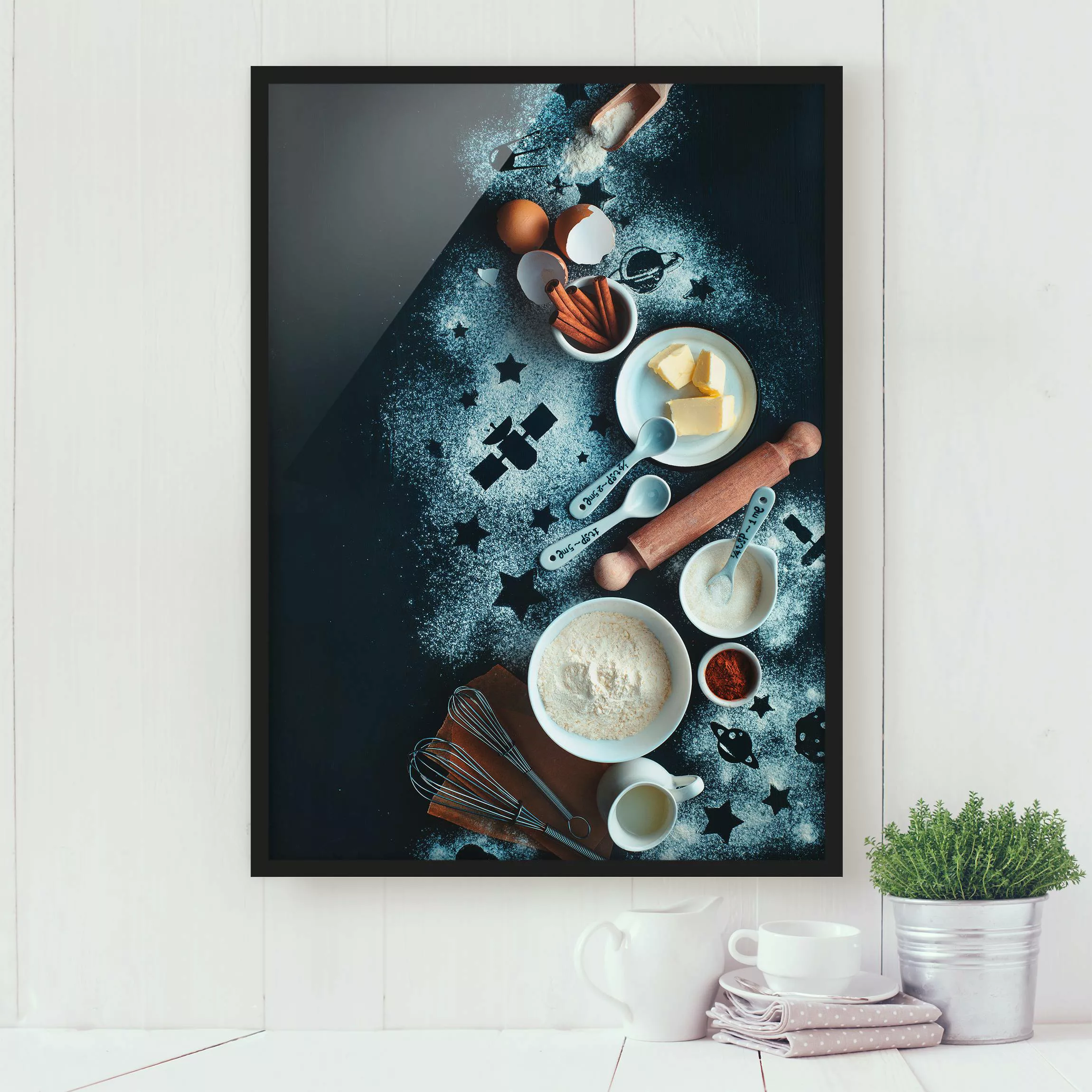 Bild mit Rahmen Küche - Hochformat Backen für Sterngucker günstig online kaufen