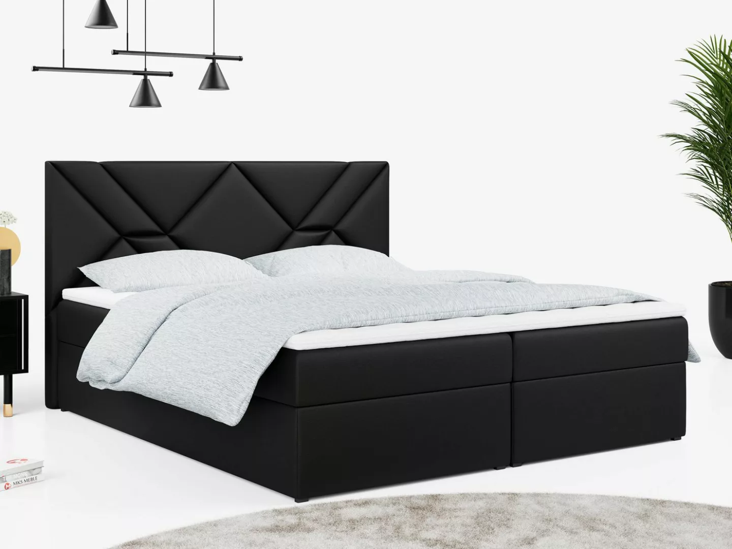 MKS MÖBEL Boxspringbett STELLE 6 (Set, Packung, topper T25, Zwei Bettkästen günstig online kaufen