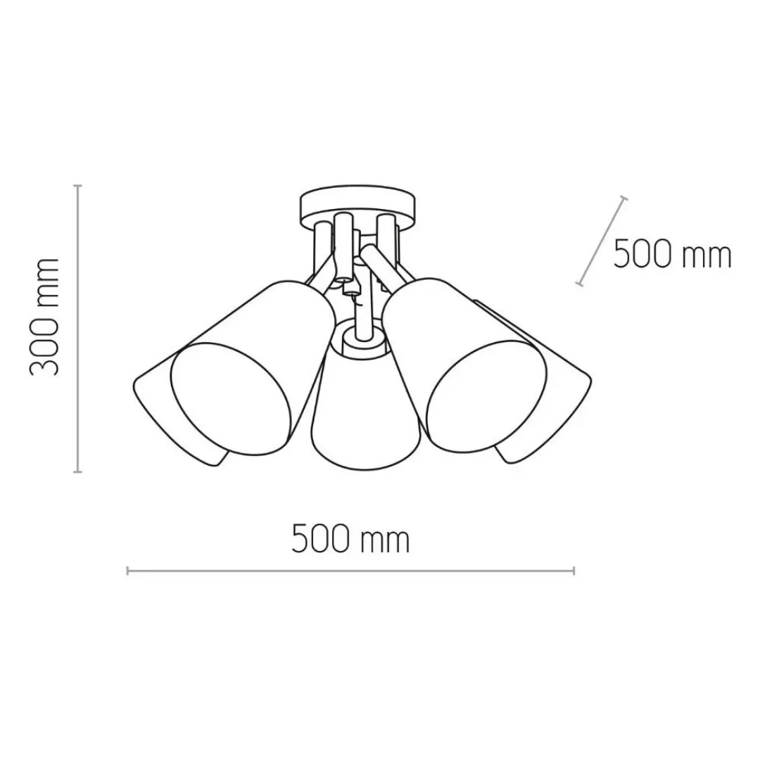 famlights | Deckenleuchte Finn in Beige und Schwarz E27 5-flammig günstig online kaufen