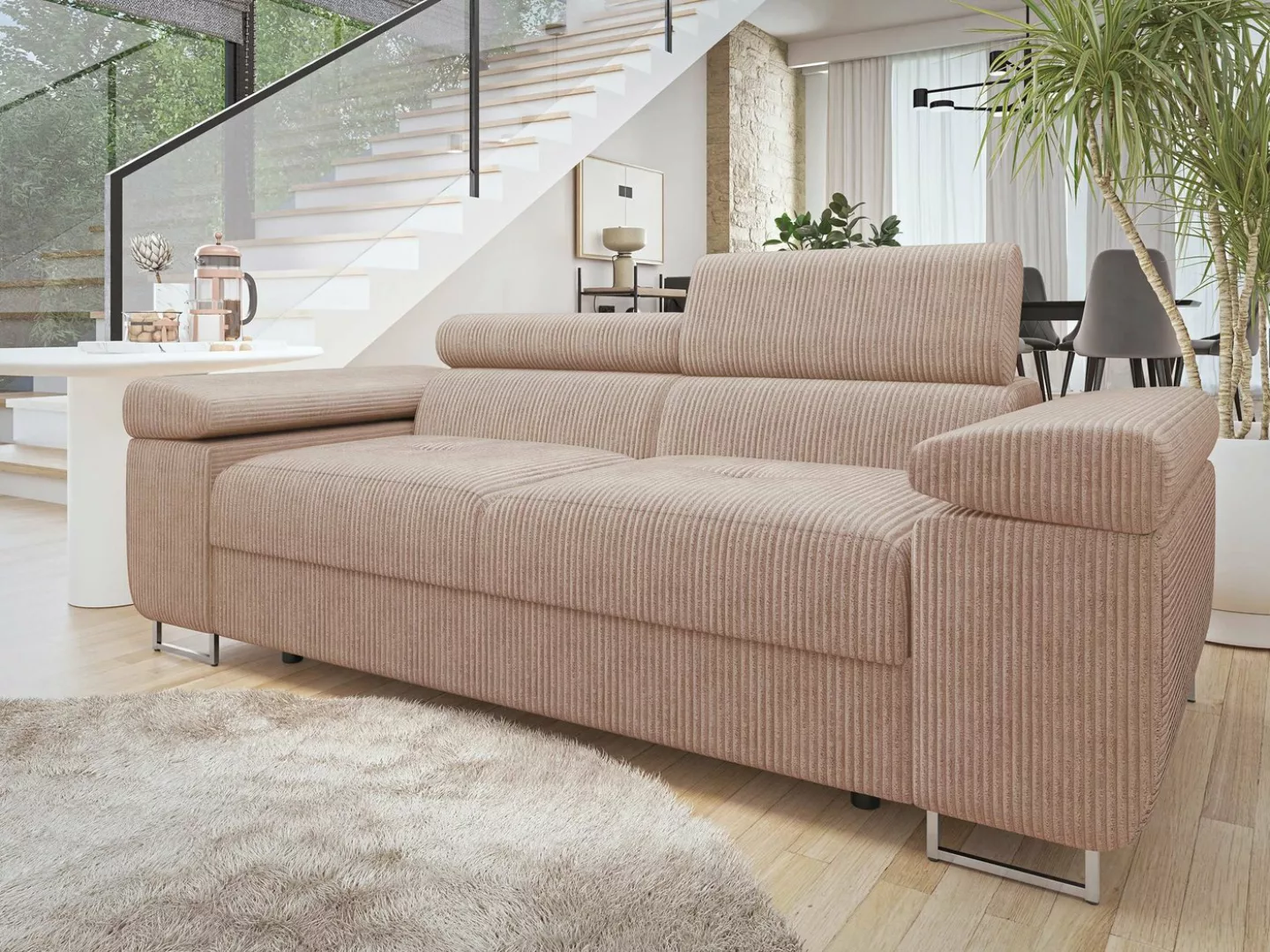 MIRJAN24 Sofa Torezio 2 Cord, Einstellbare Kopfstützen, 198x102x70-90 cm günstig online kaufen