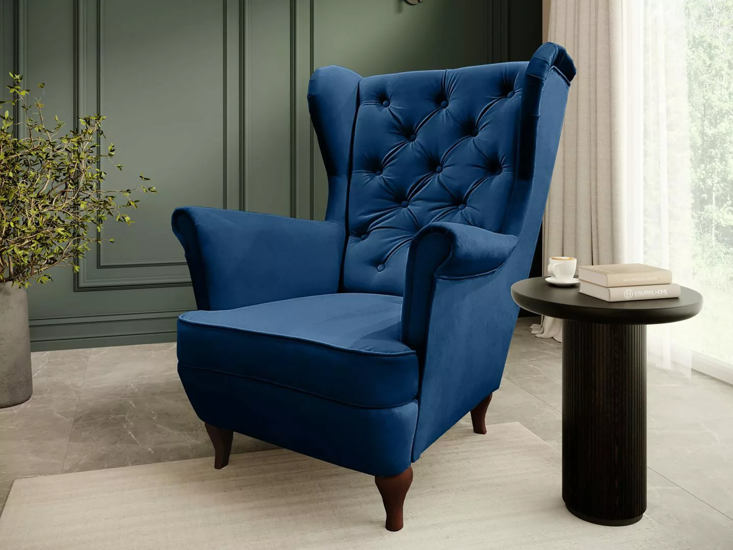 Beautysofa Ohrensessel Sessel FALCO Chesterfield Wohnzimmersessel günstig online kaufen