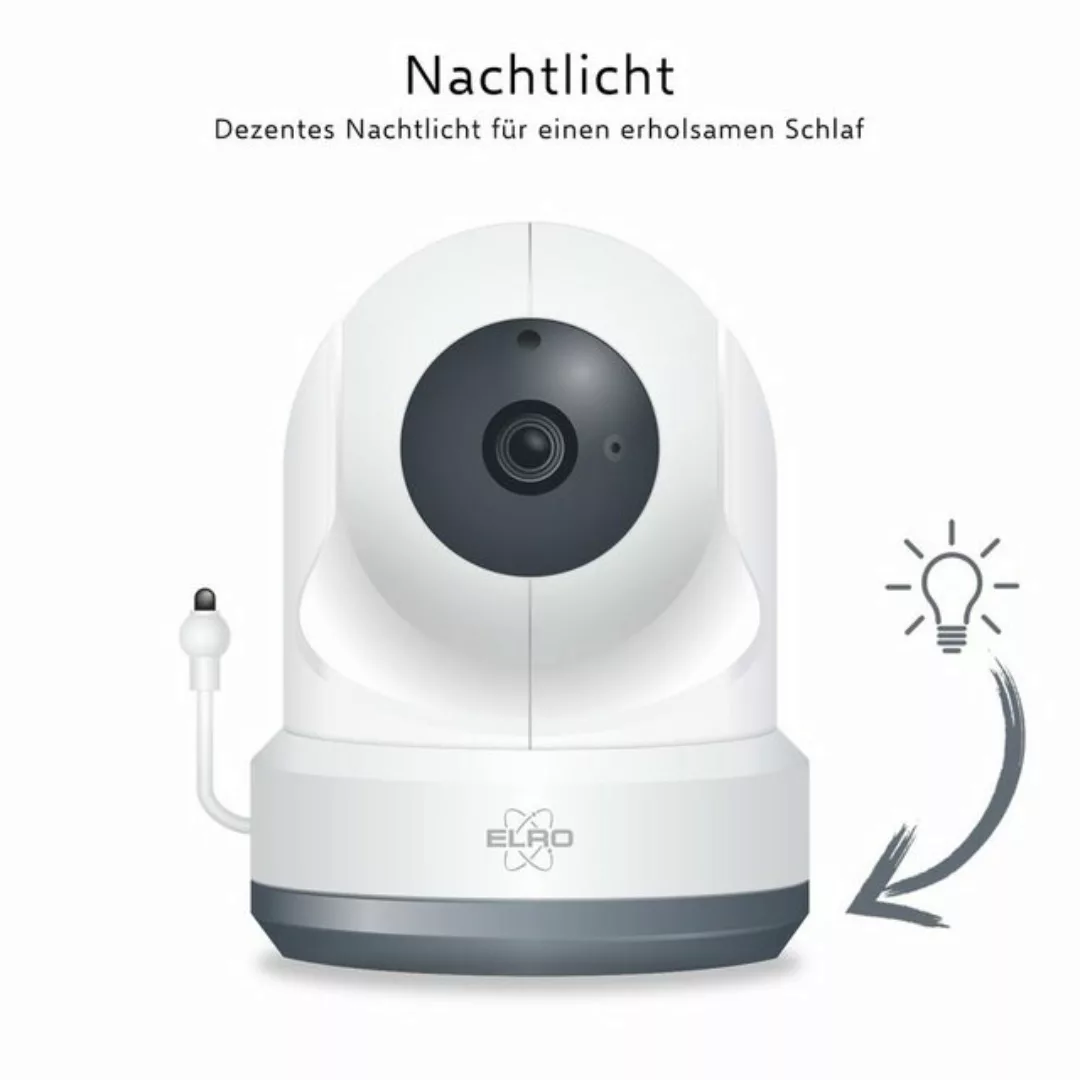 Elro Video-Babyphone, Nachtlicht, Temperaturfühler, 3 Schlaflieder, Zusatz günstig online kaufen