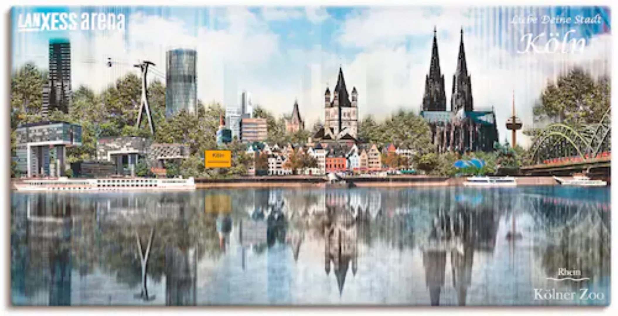 Artland Leinwandbild "Köln Skyline Abstrakte Collage 20", Deutschland, (1 S günstig online kaufen