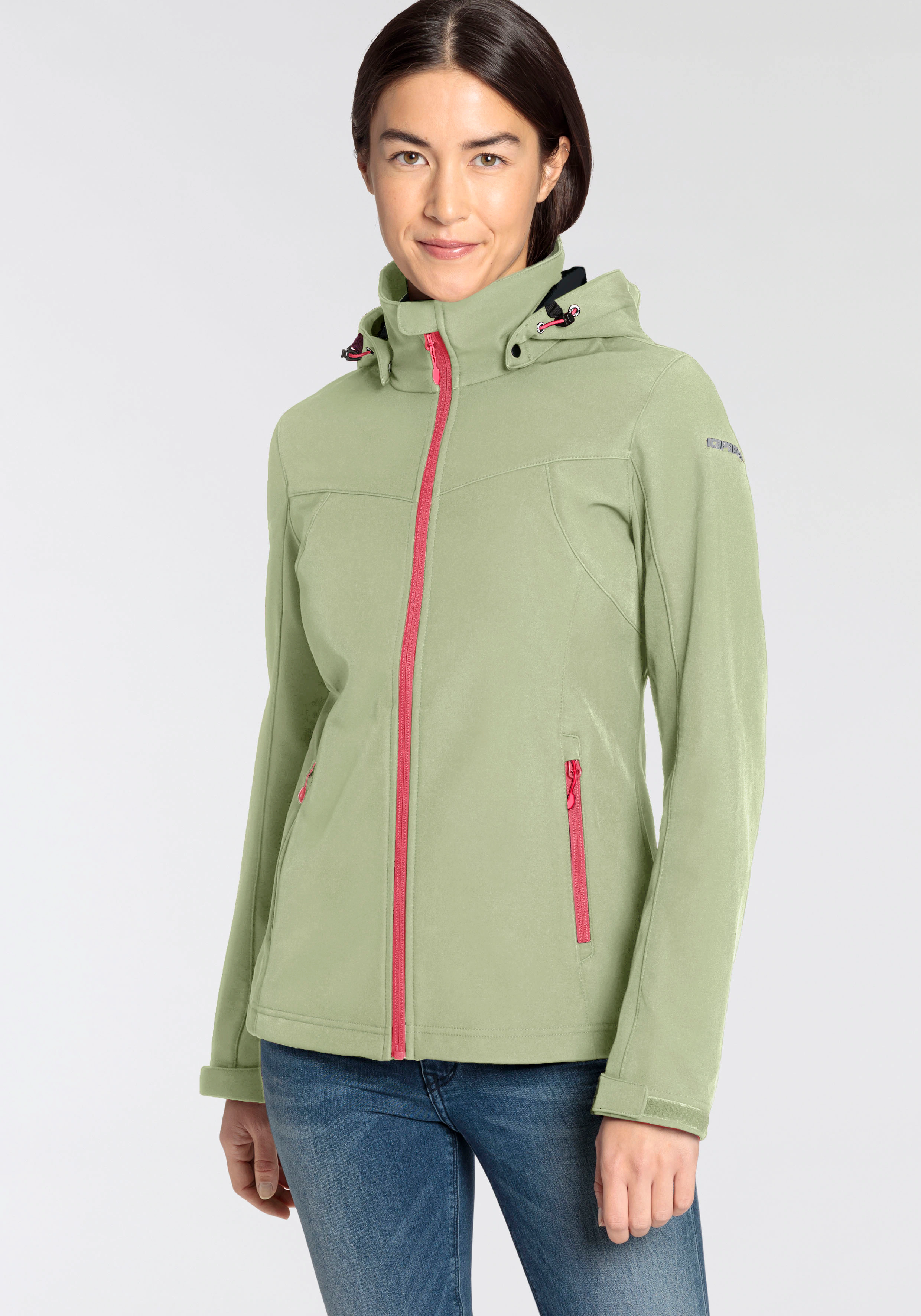 Icepeak Softshelljacke "D SOFTSHELLJACKE BRENHAM", mit Kapuze, mit hohem St günstig online kaufen