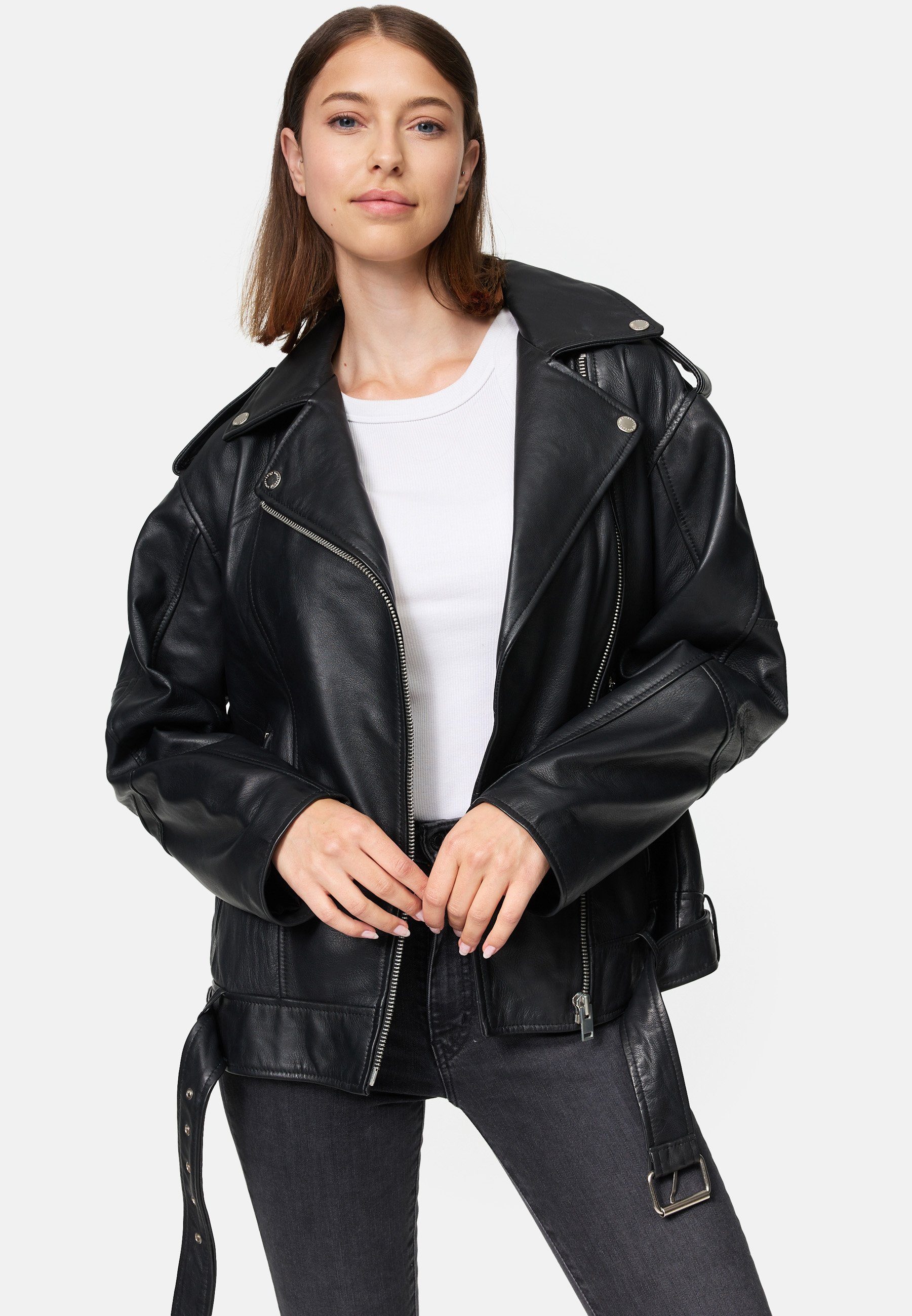 trueprodigy Lederjacke Dua Oversize Bikerjacke mit günstig online kaufen