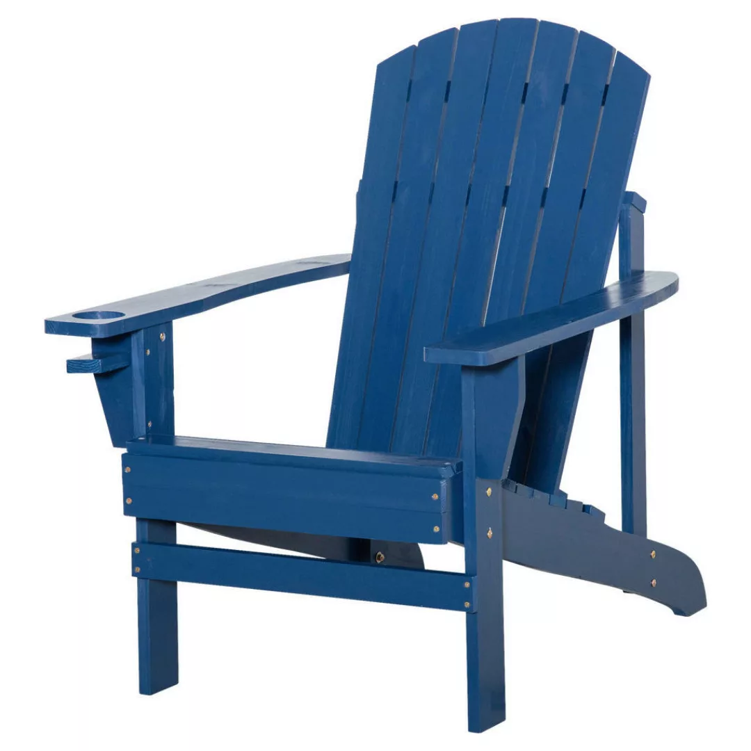 Outsunny Gartenstuhl aus Massivholz blau günstig online kaufen