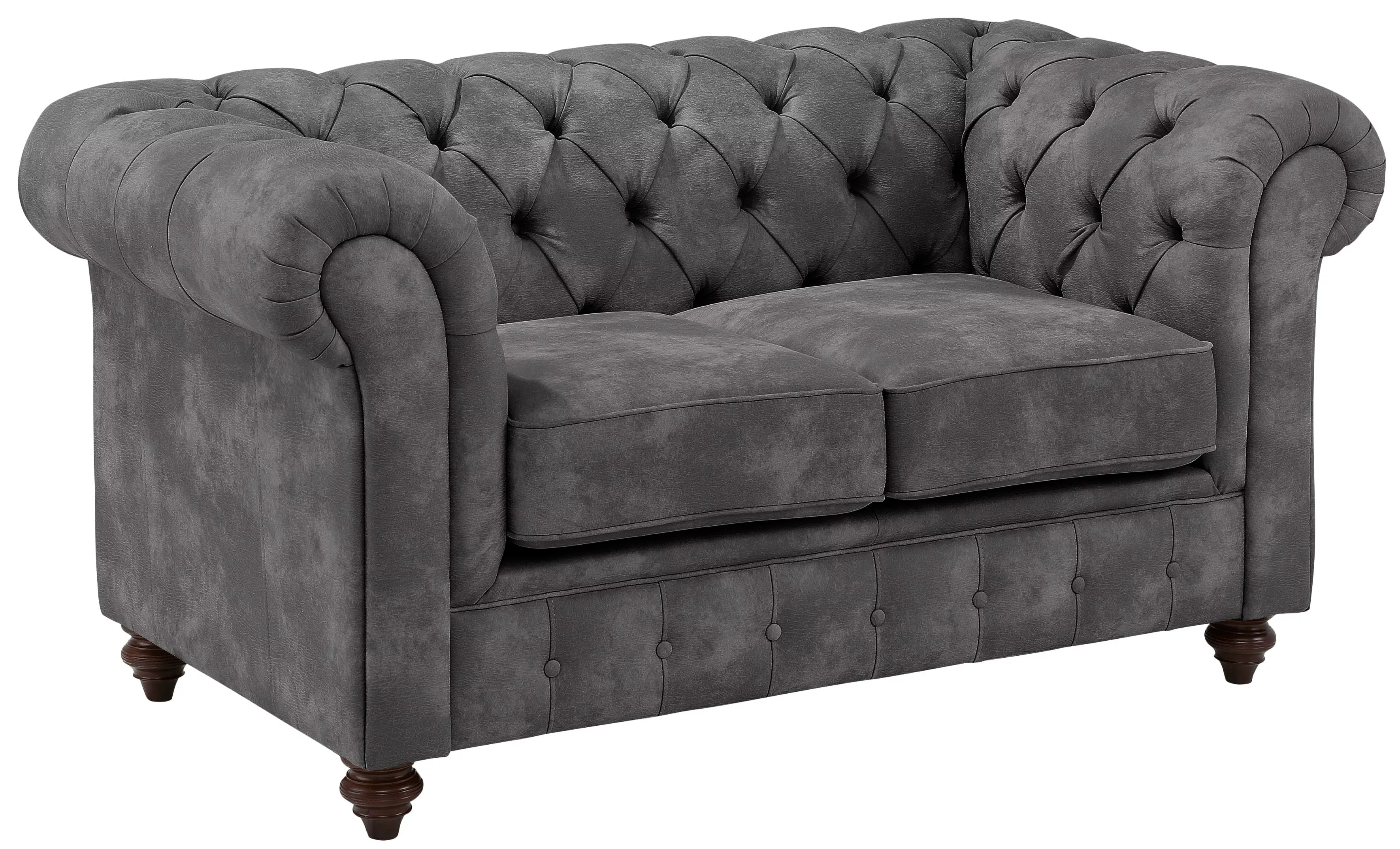 Home affaire Chesterfield-Sofa Chesterfield 2-Sitzer B/T/H: 150/89/74 cm, m günstig online kaufen