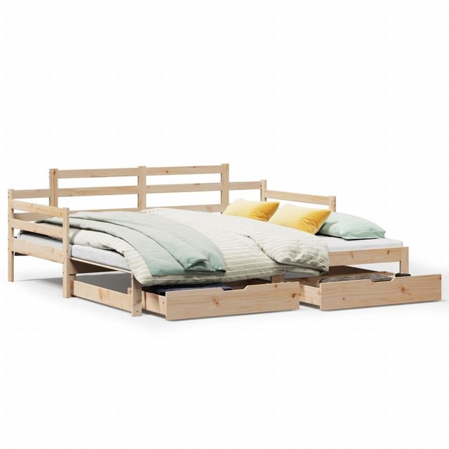 vidaXL Bett Tagesbett Ausziehbar mit Schubladen 90x200 cm Massivholz Kiefer günstig online kaufen