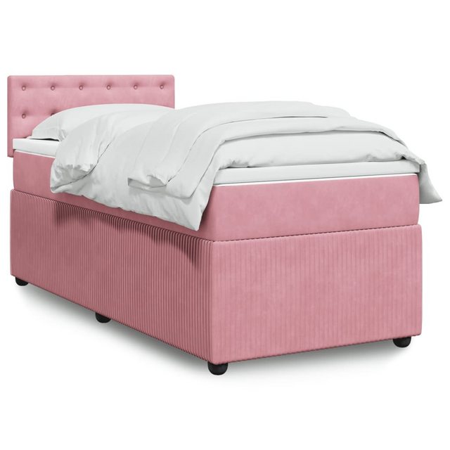 vidaXL Boxspringbett, Boxspringbett mit Matratze Rosa 90x200 cm Samt günstig online kaufen