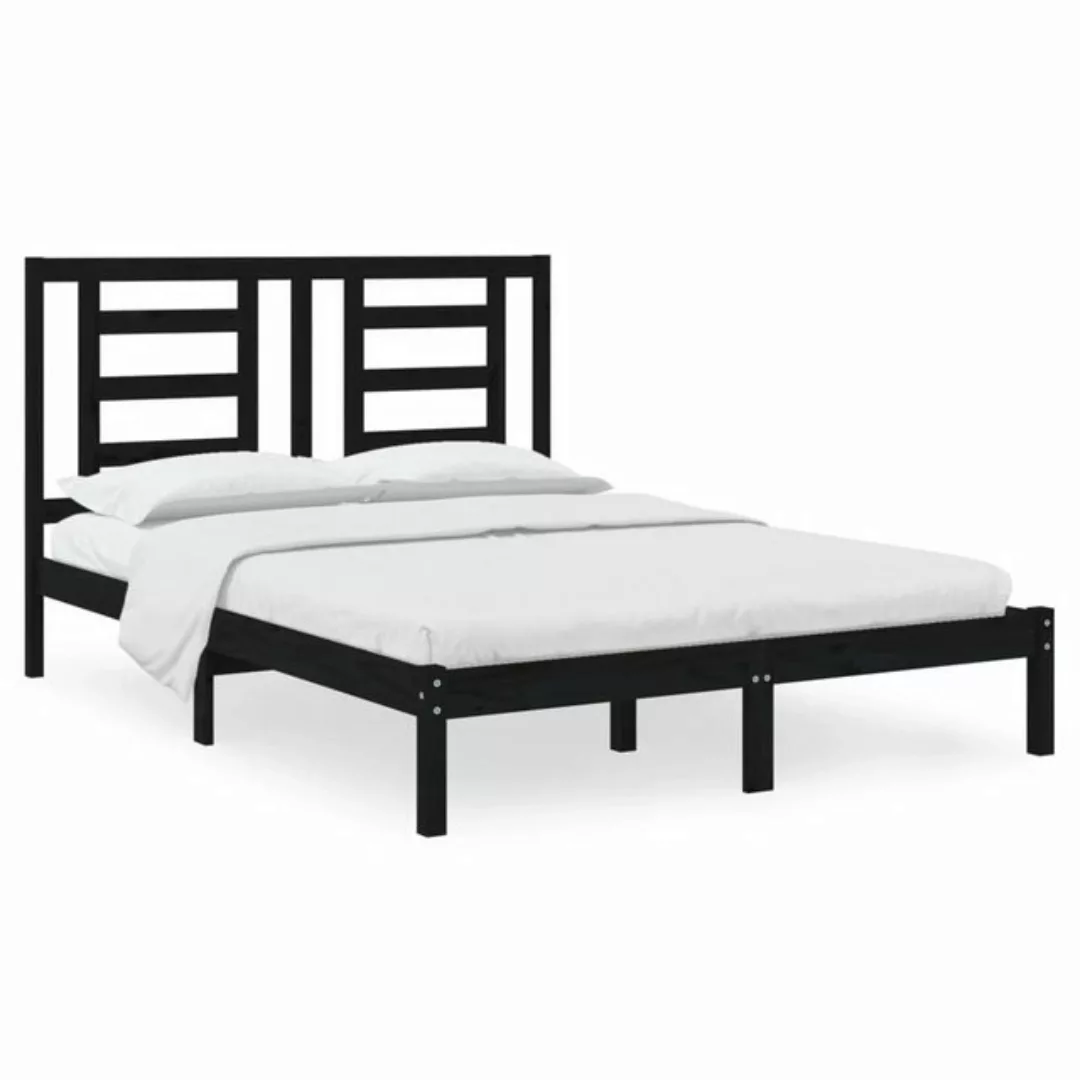 furnicato Bett Massivholzbett Schwarz Kiefer 200x200 cm günstig online kaufen