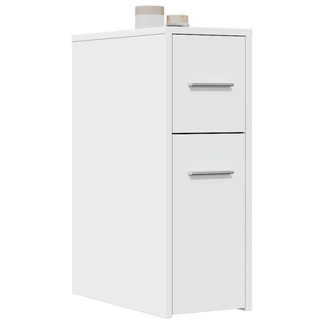 vidaXL Schrankmodule Badschrank Schmal mit Rollen Weiß Holzwerkstoff günstig online kaufen