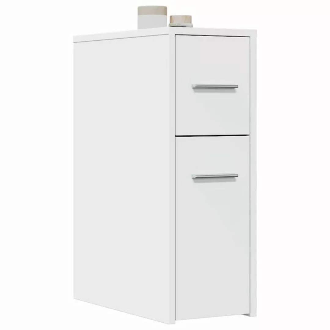 vidaXL Aktenschrank Badschrank Schmal mit Rollen Weiß Spanplatte günstig online kaufen