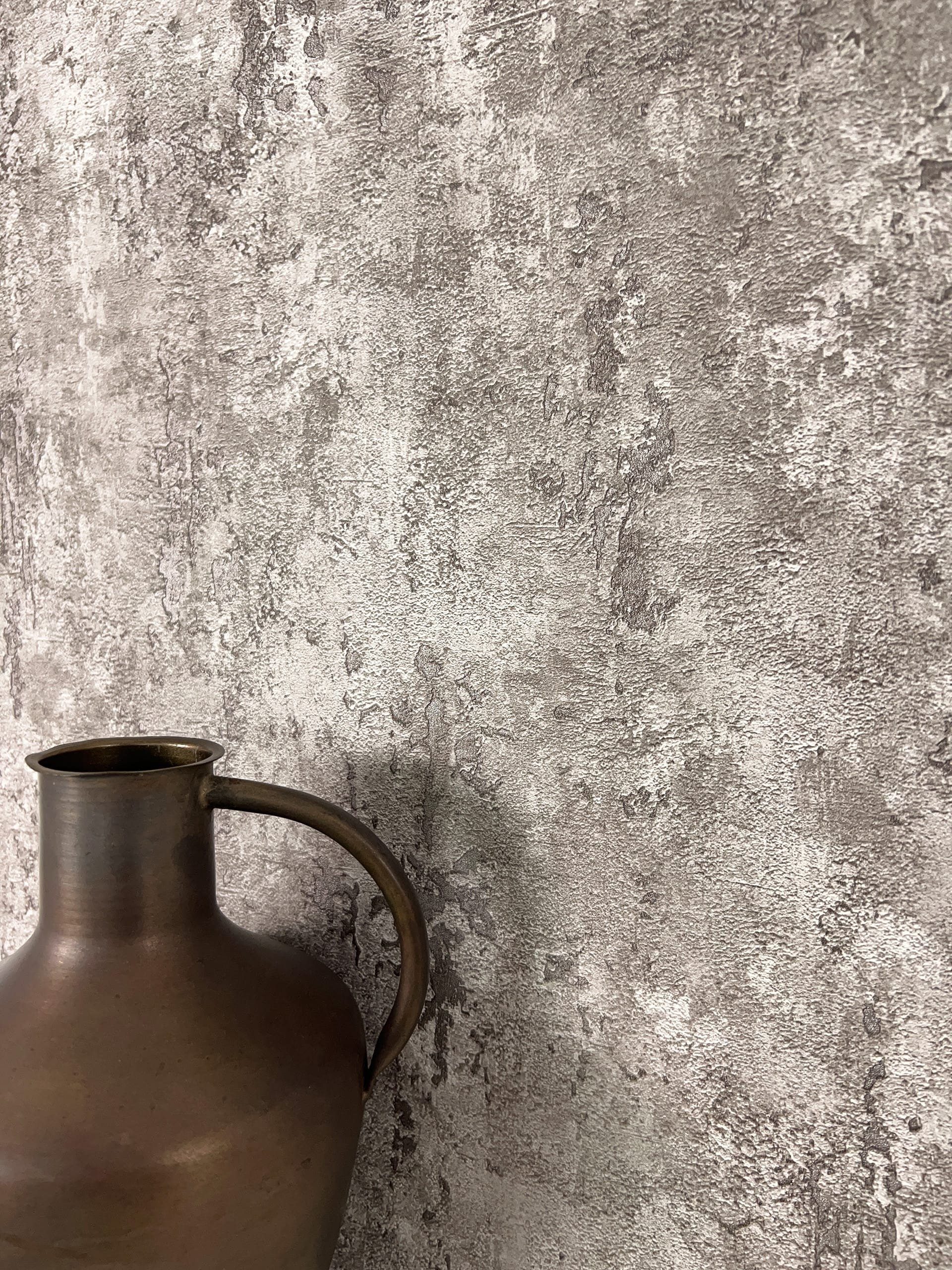 Newroom Vliestapete, Grau Tapete Modern Beton günstig online kaufen
