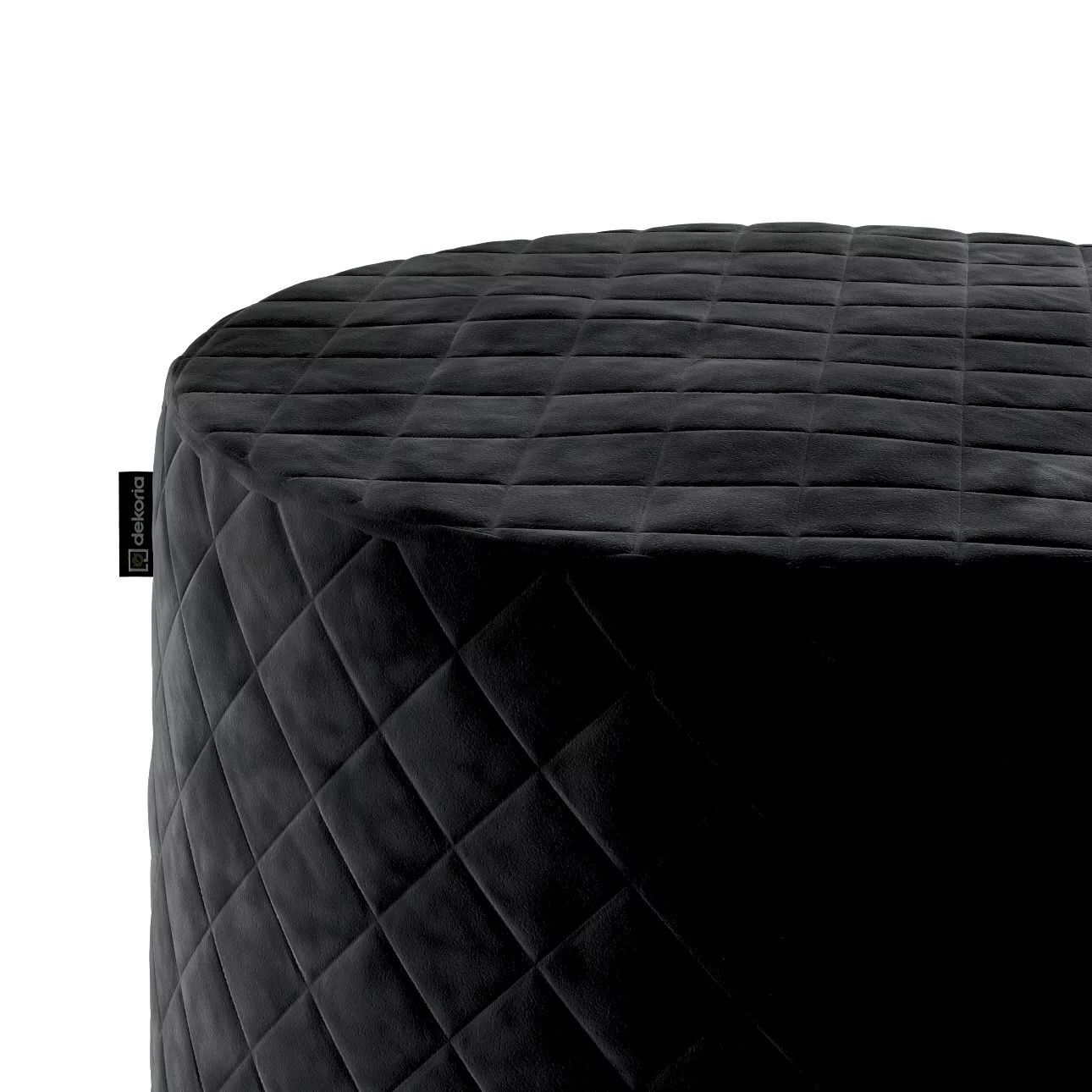 Pouf Barrel gesteppt, schwarz, ø 40 x 40 cm, Velvet (704-17) günstig online kaufen