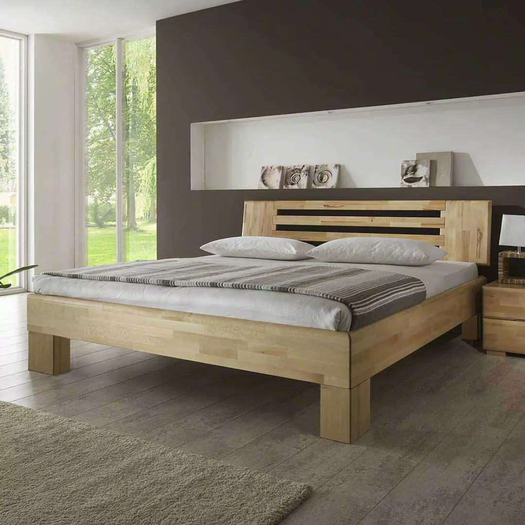 Bett aus Kernbuche Massivholz natur geölt günstig online kaufen